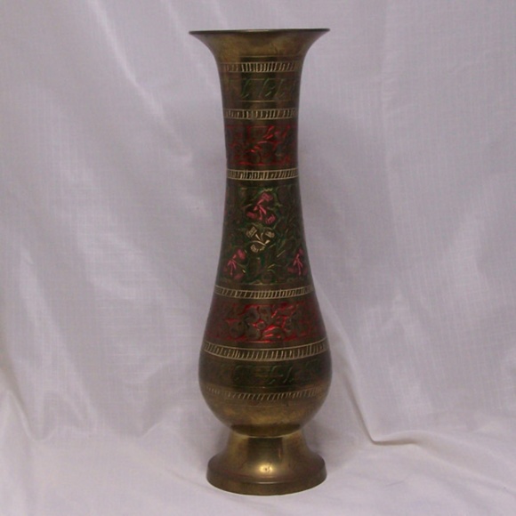 VTG Brass Bud Vase, East Indian - Picture 4 of 12